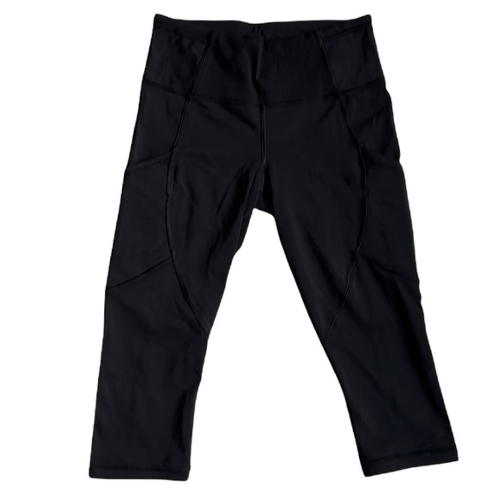 Lululemon Outrun 17" Crop Leggings Black Size 6 - Picture 2 of 13